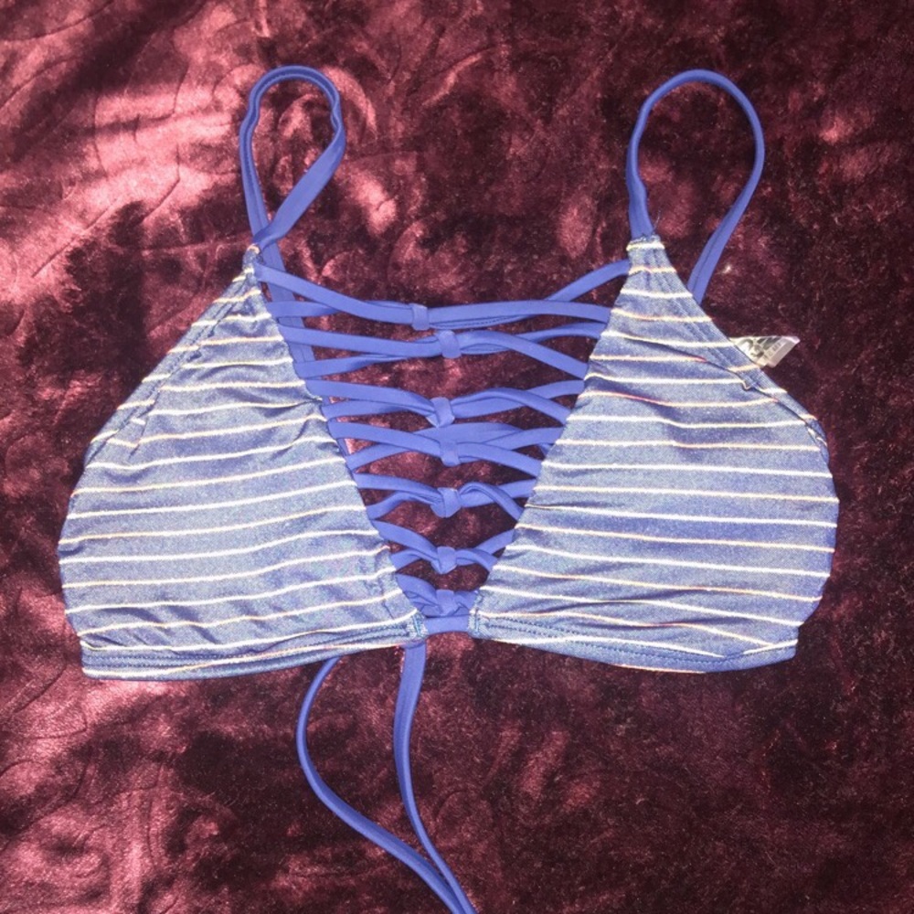 Cute striped blue swim top